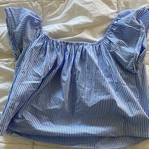 Forever 21 pinstripe off the shoulder top.